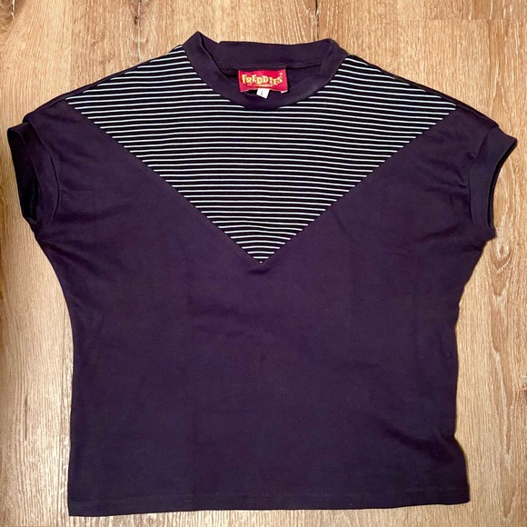 Freddies Of Pinewood Tops - Freddies of Pinewood Striped Navy Top Size Small VLV Rockabilly shirt